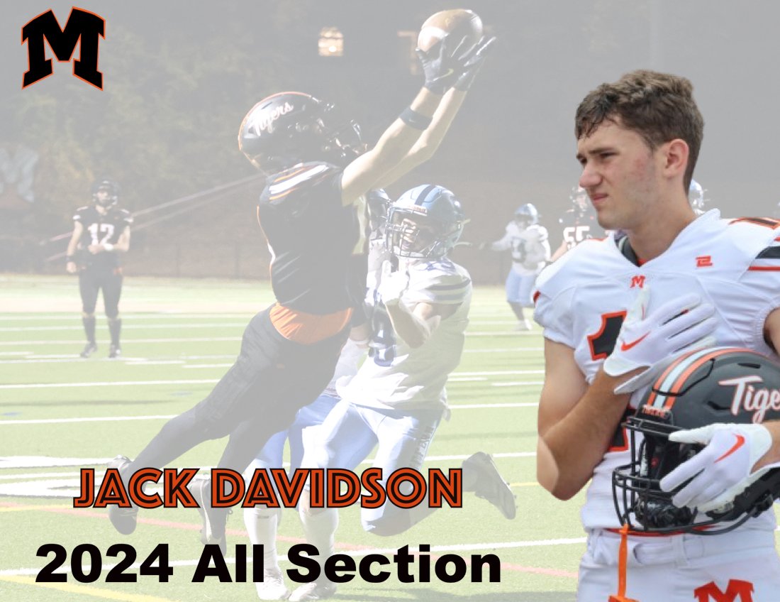 vitron5's tweet photo. Congratulations to @jackdavidson_11 for being selected to the 2024 All-League and All-Section teams.  The senior WR/DB for @MamkFootball was an explosive offensive threat, who made circus catches look routine.  Jack was named Section 1 AA Wide Receiver of the Year.  #ProtectTheM https://t.co/QZP0pTq1Jz