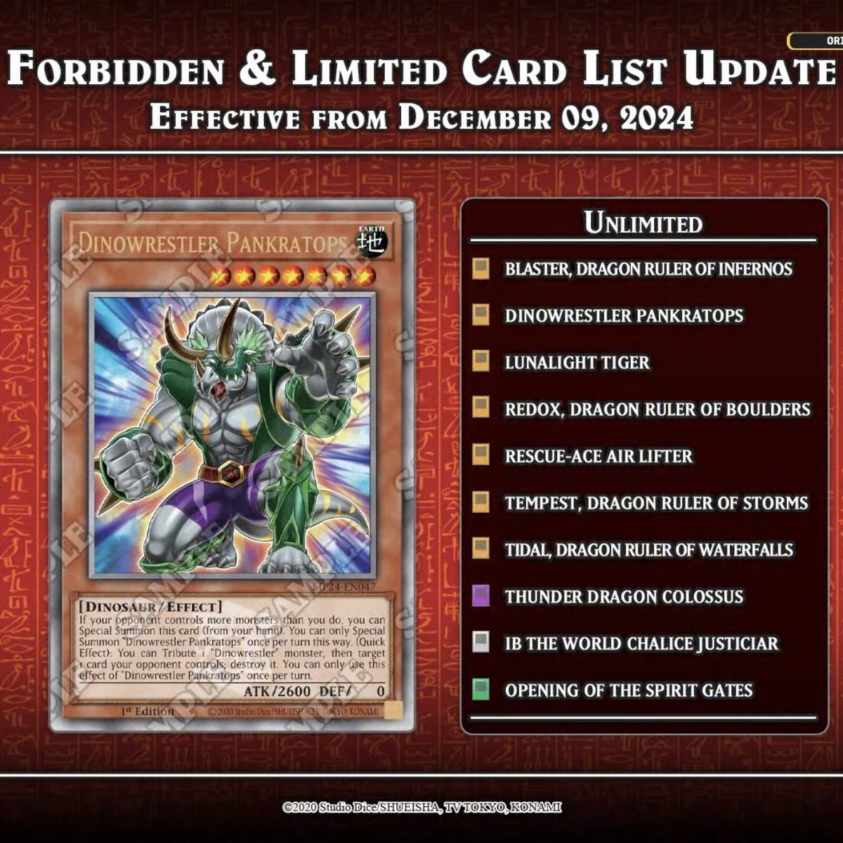 YuGiOhNewsTCG's tweet photo. ⚠️ The new Yu-Gi-Oh! TCG Forbidden &amp; Limited List update just dropped‼️

#遊戯王 #YuGiOh #유희왕 https://t.co/whIGPM7nsh