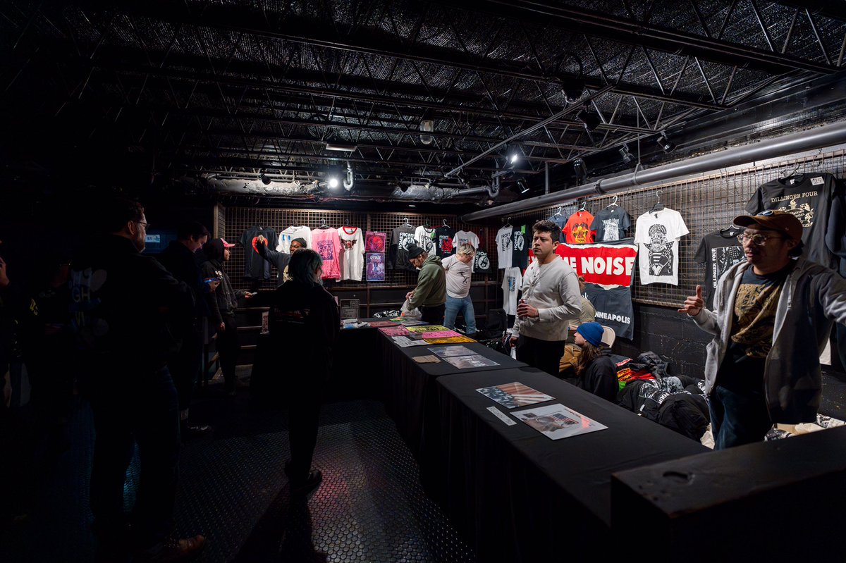 fantailmedia's tweet photo. One the most important stops at any #livemusic event; the #merchtable. Seen here @FirstAvenue for @ExtremeNoiseMN 30th Anniversary show, with Dillinger Four as the headliner. #buymusic #supportlivemusic https://t.co/cSXTScpGTK