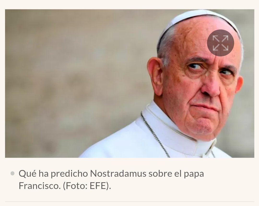 Entré a ver una nota de Nostradamus en "Cronista" y me apareció la imagen de Francisco de esta forma. Será una predicción también?