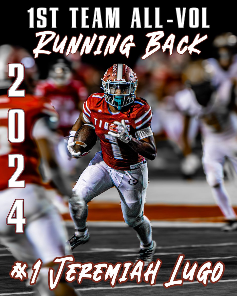 3-year Varsity Senior who could play any Offensive position if you needed it...we will definitely miss LU-GO!

139 Carries
842 Yards
10 Rush TDs
31 Rec.
410 Yards
4 Rec. TDs

Defensively added...

12 Solo Tackles
26 Total Tackles
2 INTs
1 FF
1 Fumble Rec.