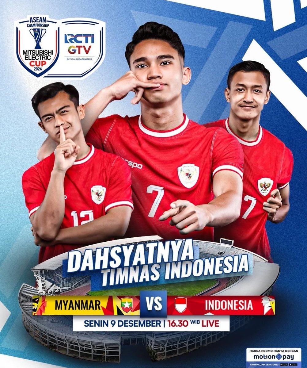 #TIMNASDAY #AseanChampionship2024 
MYANMAR vs INDONESIA
K.O 19.30 WIB
RCTI/GTV LIVE