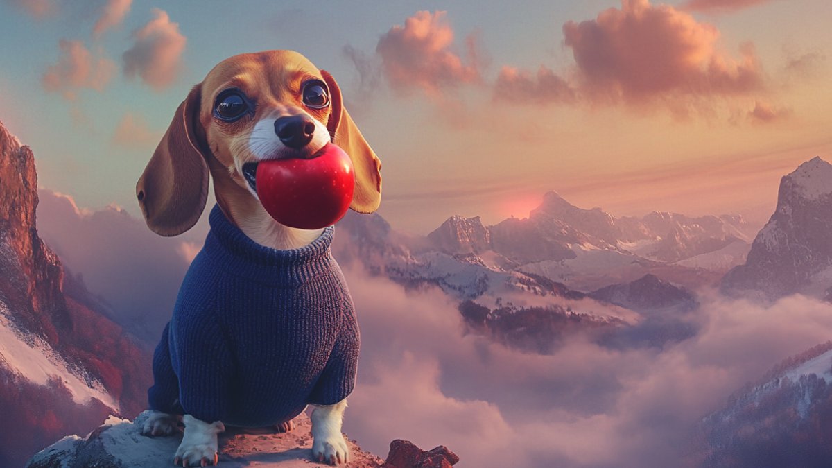 AppleDog_Sol's tweet photo. Even on the farthest journeys, take apples with you. Apples are the thing that binds us all together. 
$DOGA https://t.co/F6eboe8vtU