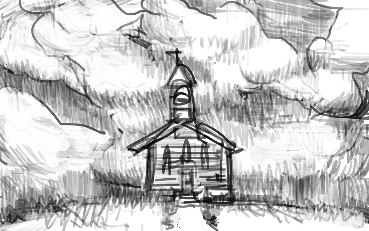 Bunninsula's tweet photo. Church on a hill #art #artwork #fantasy #horror https://t.co/IY4KiKZ1XU