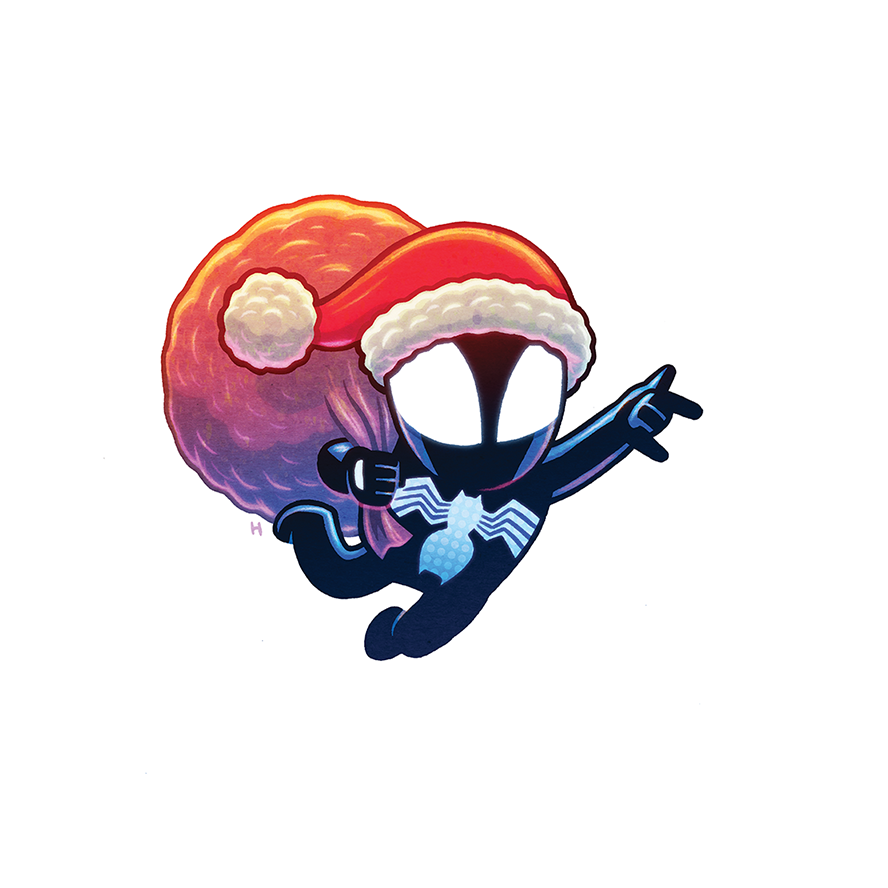 「Santa's Symbiote Helper I just art dropp」|Dan Hippのイラスト
