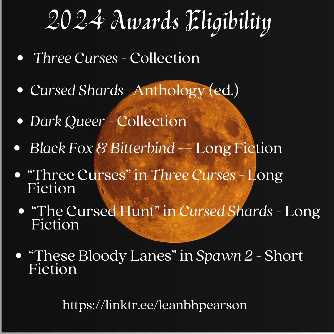 It's that time of the year again so here's some of my eligible works. More details to works 🖤🏳️‍🌈🌻📚⬇️
linktr.ee/leanbhpearson