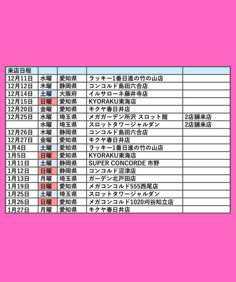 Hashi5_184's tweet photo. 🤍はしこ。スケジュール🗓🤍 #PR 

12月から本格始動のはしこ。応援してね！
大阪/神奈川/和歌山/東京/愛知/静岡/埼玉
たくさんのお店に来店させて頂きます🙇🏻‍♀️

ステッカーと名刺も貰いに来てね🎁
※ 12/31迄にこの投稿にRTといいねした方
抽選30名様にDMで自撮り送ります✉️ https://t.co/5I1vhpDO7d