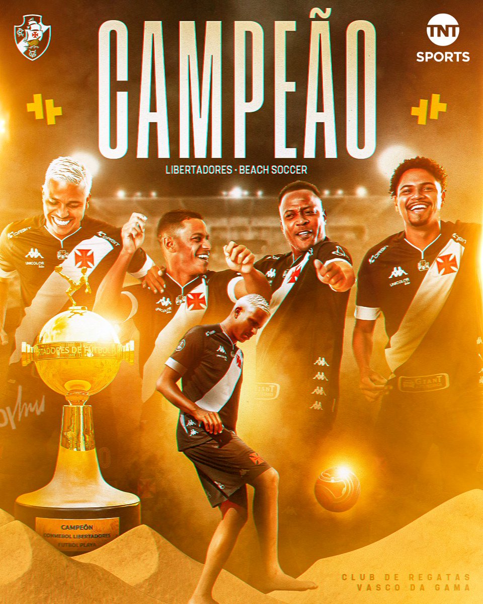 O VASCO DA GAMA CONQUISTOU O TETRACAMPEONATO DA LIBERTADORES DE BEACH SOCCER! 🏆🏆🏆🏆 É O ANO DOS CARIOCAS NAS AREIAS E NOS GRAMADOS! COMEMORA, TORCEDOR CRUZMALTINO! ⚫⚪💢