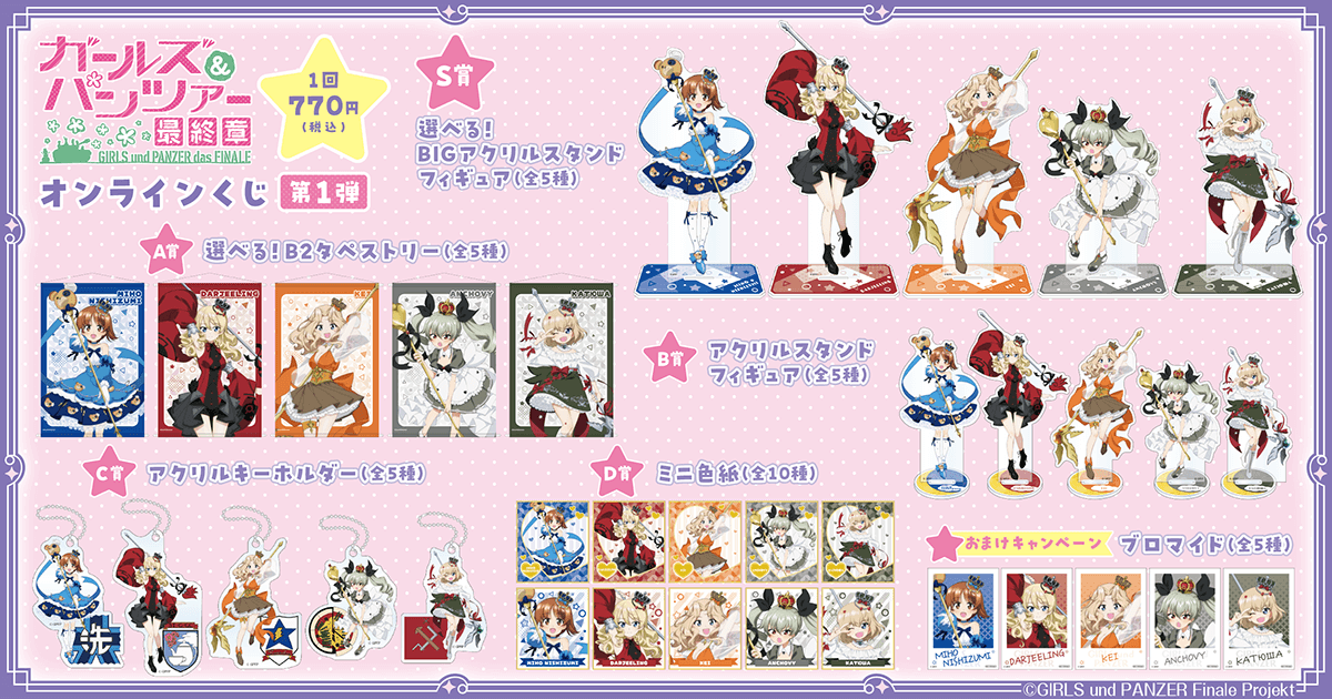 くじ引き堂 ガールズ＆パンツァー S賞 アンチョビ BIGアクリル