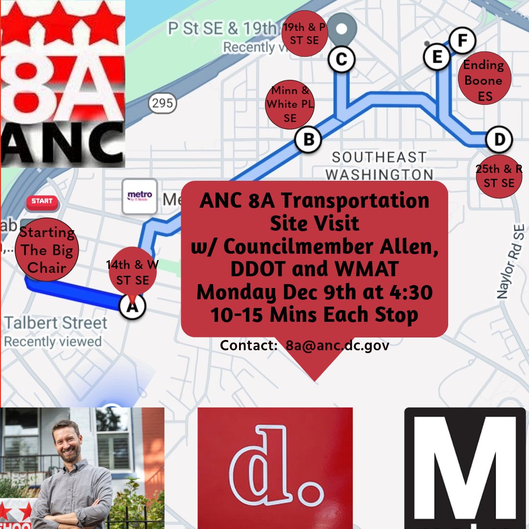 Join 8A, <a href="/charlesallen/">Charles Allen</a>, <a href="/DDOTDC/">DDOT DC</a> , and <a href="/wmata/">Metro Forward</a> for a transportation community visit!