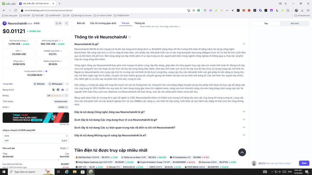 luanpham92's tweet photo. @NeurochainAI vốn hóa chỉ 1.3M so với các AI khác quá nhỏ, x10 x20 trong tầm tay
$ncn đã list gate, mexc
múc ngay trước khi nó bay https://t.co/cMQwpMfggv
