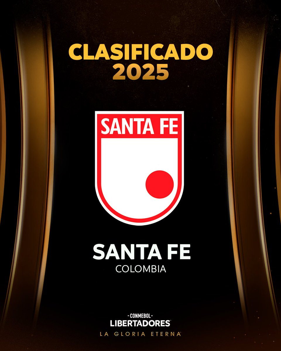 CONMEBOL Libertadores (@libertadores) on Twitter photo 👋🇨🇴 ¡Bienvenido! <a href="/SantaFe/">Independiente Santa Fe</a> se clasificó a la CONMEBOL #Libertadores 2025.
#GloriaEterna 👋🇨🇴 ¡Bienvenido! <a href="/SantaFe/">Independiente Santa Fe</a> se clasificó a la CONMEBOL #Libertadores 2025.
#GloriaEterna
