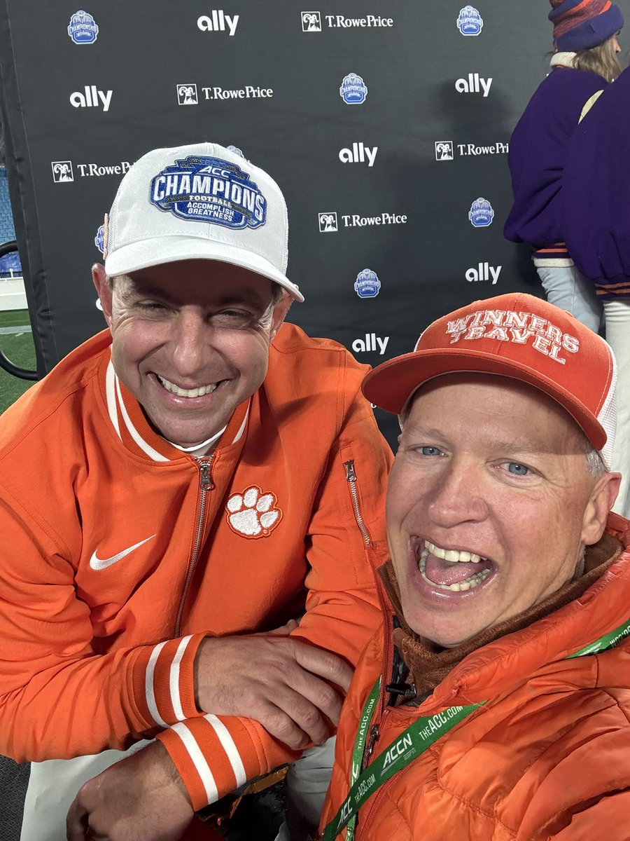 ClayLowder's tweet photo. Had a blast at the ACC Championship! My WHO friends @JustinBatt and @bob_beaudine and I enjoyed faith, fun, football, and fellowship. They even helped me find some forgiveness. Amazing day. Winners Travel baby https://t.co/ZipSrvVKHa