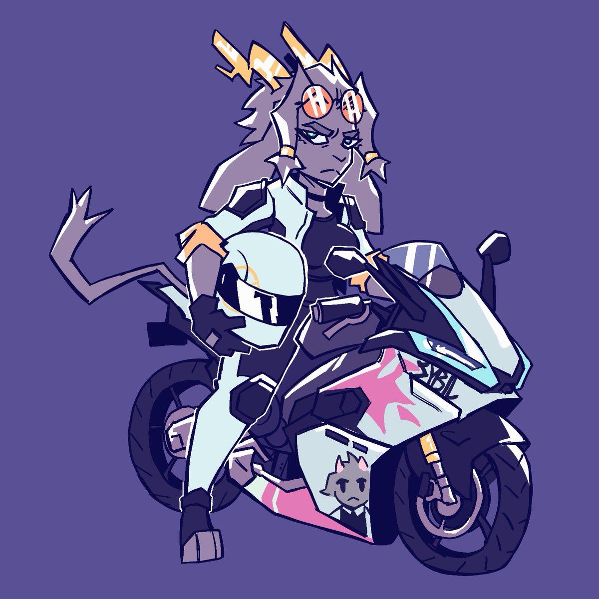 (Sybil Sunday) horrible decision to try and draw a bike but looks kinda cool I guess #Pseudoregalia