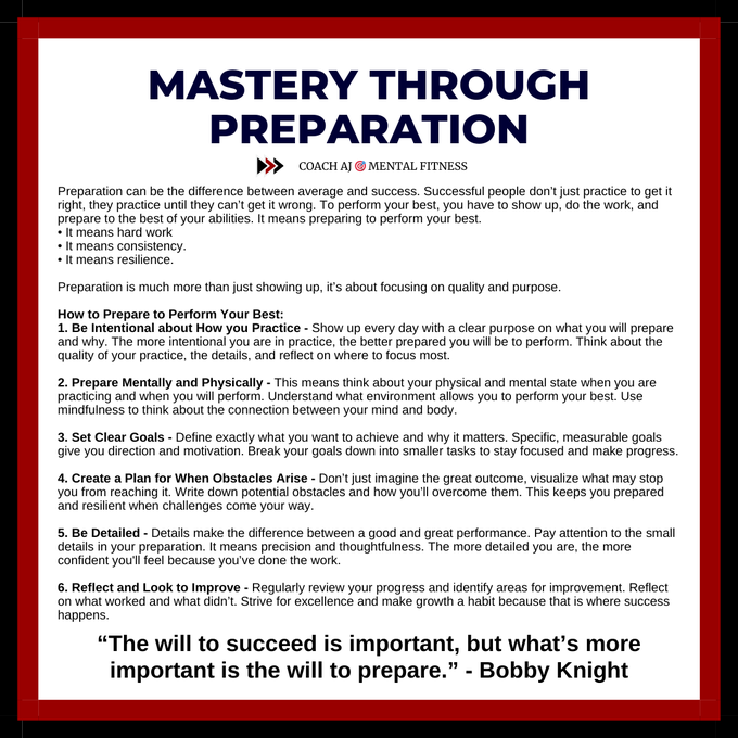 coachajkings's tweet photo. @thewinningdiff1 The best performers practice exactly how they are going to compete.

They don't leave anything up to chance because they've prepared mentally and physically. https://t.co/4Qf50AYodw