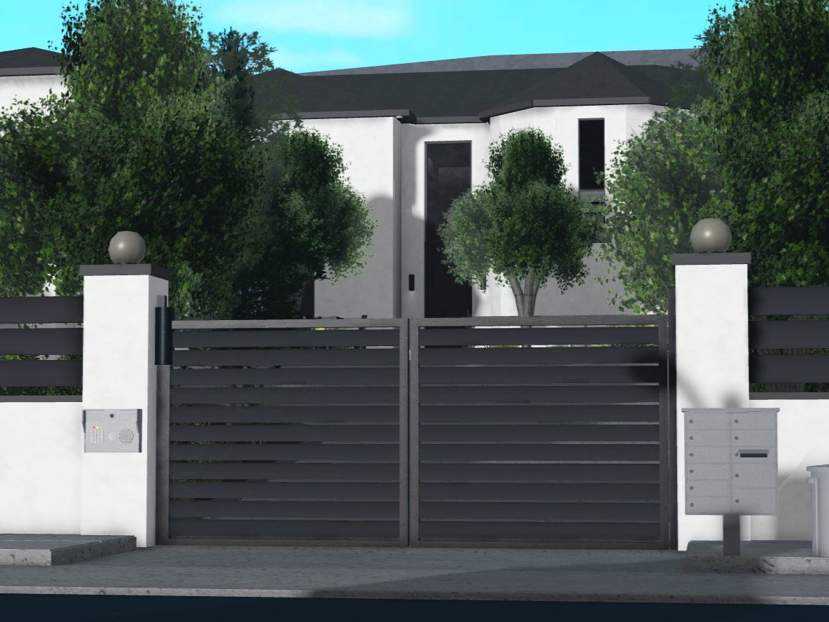 ItsJamieHills's tweet photo. My New Mansion in @heybloxburg
Kim Kardashians Bel Air Mansion inspired 🤍

#bloxburgbuilds #bloxburghacks 
#robloxbloxburg #KimKardashian #BelAir https://t.co/CQ5OHWkYE3