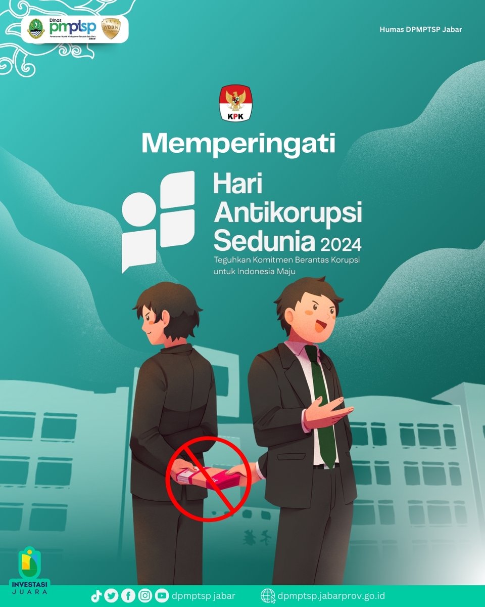 Korupsi bukan hanya mencuri uang, tapi juga mencuri masa depan. Mari bersatu, membangun bangsa yang jujur dan bersih. 🌍✨
Selamat Hari Anti Korupsi Sedunia!