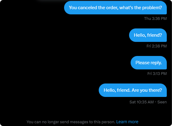 She was a liar, sellers don't work with her
@papinakai