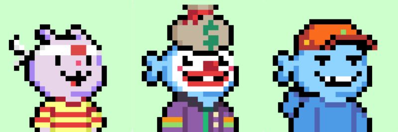 mugidondon's tweet image. めっちゃ上がってるやん🐸✨
ミント-0.04ETH
フロア-0.21ETH
お気に入りは真ん中のピエロ仮面くんです🤡
#AfterSchoolClub #EclipseFND