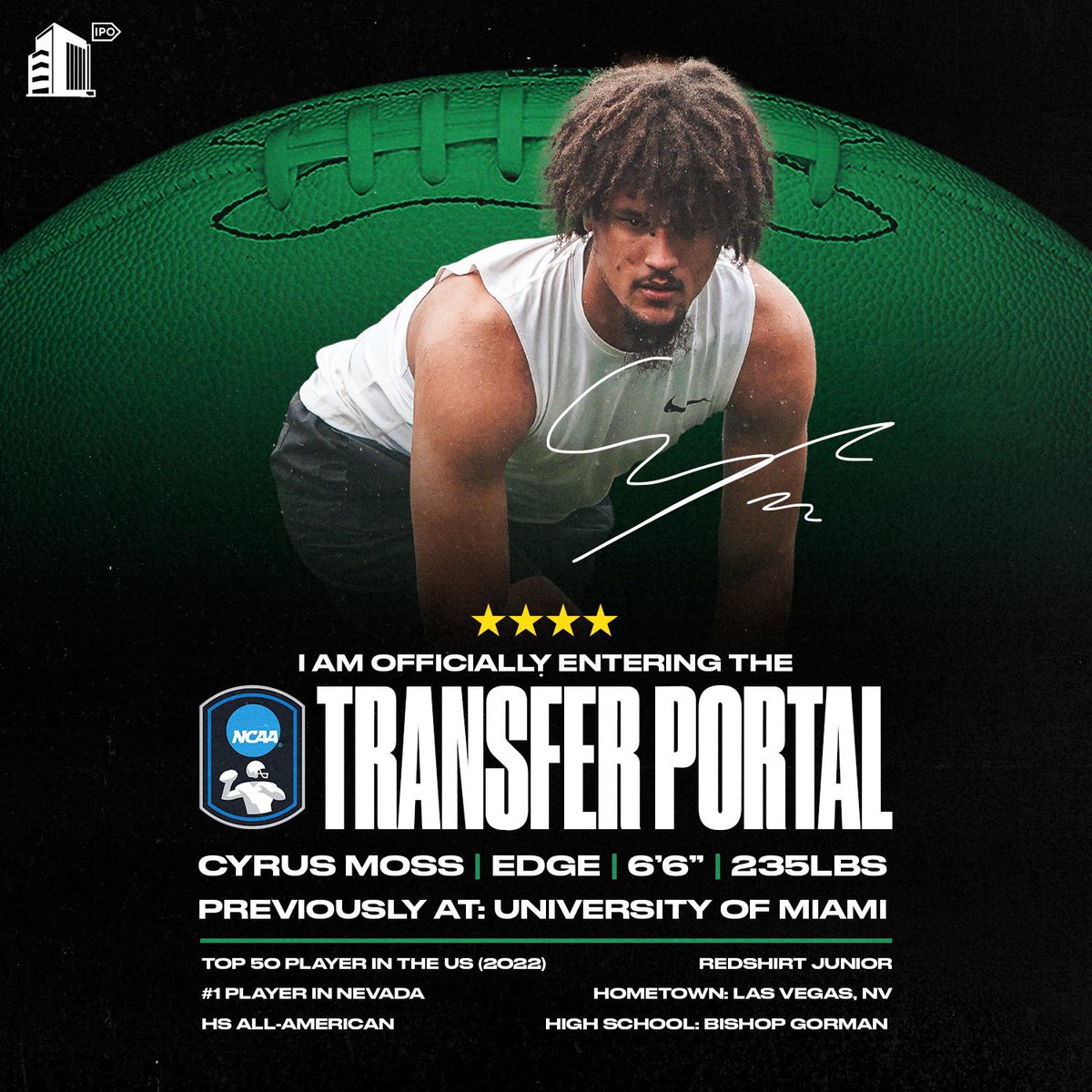 NCAA Transfer Portal (@rivalsportal) on Twitter photo Former 4βοΈ and Miami DL Cyrus Moss tells <a href="/adamgorney/">Adam Gorney</a> that he will enter the Transfer Portal.
Moss was the No. 104 overall player in the class of 2022. Former 4βοΈ and Miami DL Cyrus Moss tells <a href="/adamgorney/">Adam Gorney</a> that he will enter the Transfer Portal.
Moss was the No. 104 overall player in the class of 2022.