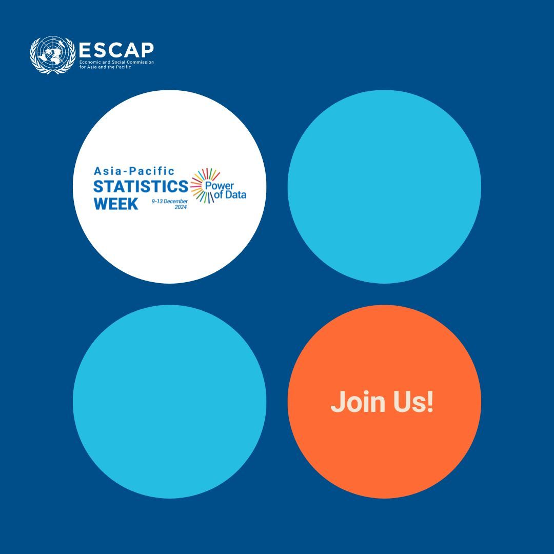 UNESCAP's tweet photo. ⭐️ The Asia-Pacific Statistics Week begins today!

Under the theme #ThePowerofData, gain insights into how statistics is helping us achieve the #2030Agenda! 

Learn more about the week: https://t.co/kwm5fskW0z 

#Data4SDGs #AsiaPacific #APStatsCST9 https://t.co/MKIoYQq3cf