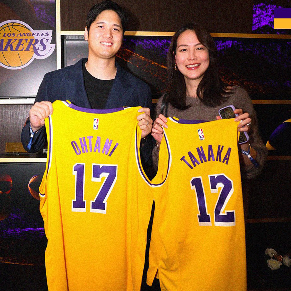 大谷翔平選手 真美子さんとNBAの試合を観戦🏀 レイカーズvsトレイル