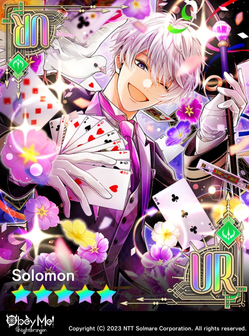 ObeyMeNB's tweet photo. Today, we're highlighting the Demon Card in the latest Nightmare, "You're a Sorcerer, Solomon!"! 📢

Solomon UR: Sincere Feelings

#ObeyMeBD
#HappyBirthdaySolomon https://t.co/VH8shB1HKH