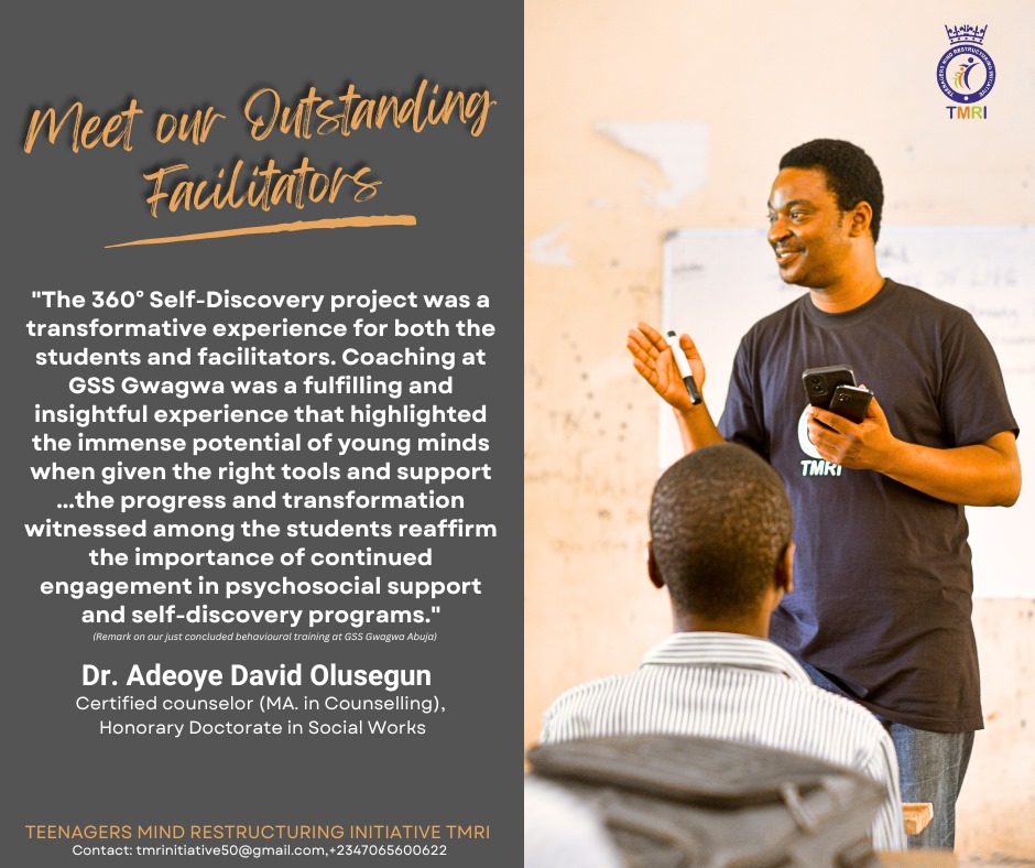 tmrinitiative's tweet photo. Meet our outstanding facilitator, Dr. David Adeoye Olusegun. We celebrate your commitment to service and transformation our every single student impacted by you during the 360-degree Coaching program at Government Senior Secondary School GwaGwa, Abuja.
#TMRI #GlobalImpact #SDGs https://t.co/cW23ziy6QI