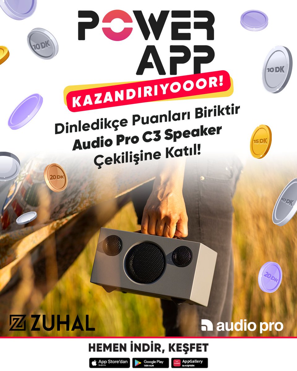 PowerAppWorld's tweet image. Dinledikçe puanları biriktir, Audio Pro C3 Speaker çekilişine katılma şansı yakala!📣

#PowerApp #Kazandırıyor