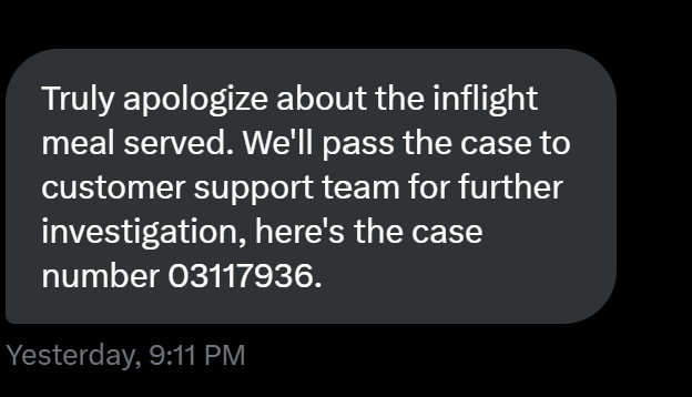 VRealK's tweet photo. @cathaypacific Flight crew said they filed a report and we have heard nothing. @cathaypacific ignored my initial DM's and concluded with the following. I will update this thread with outcome: https://t.co/QXJ5fBIb2V