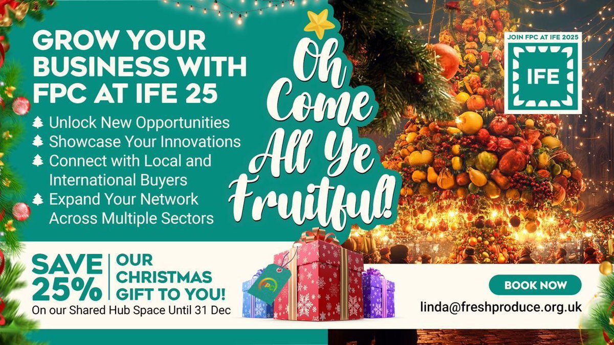 Agritech Future (@agritechfuture) on Twitter photo We know you've been good this year, so here's a CHRISTMAS GIFT FOR YOU! Unwrap it now by emailing: linda@freshproduce.org.uk with the subject heading 'Unwrap my 25% gift'. We know you've been good this year, so here's a CHRISTMAS GIFT FOR YOU! Unwrap it now by emailing: linda@freshproduce.org.uk with the subject heading 'Unwrap my 25% gift'.