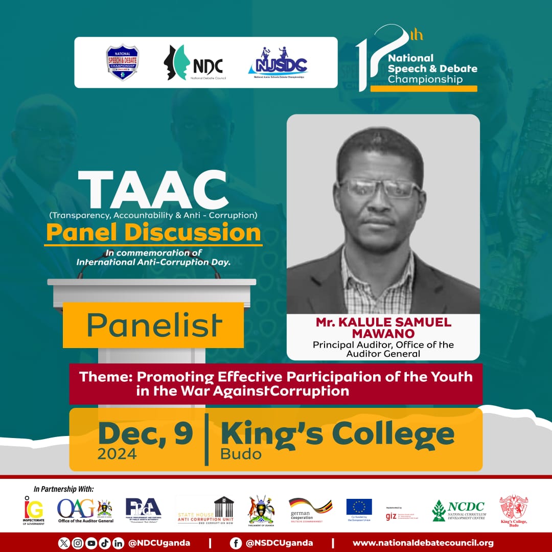NDCUganda's tweet photo. #HappeningNow: Panelists are spilling the facts on youth vs. corruption. Tune in to learn how accountability can be the new cool—and how corruption shouldn't stand a chance.

Can the youth save us? Only one way to find out.
Watch: https://t.co/ozlIgcy5Ec
#12thNSDC #4thNJSDC https://t.co/uVqBtzBRAT