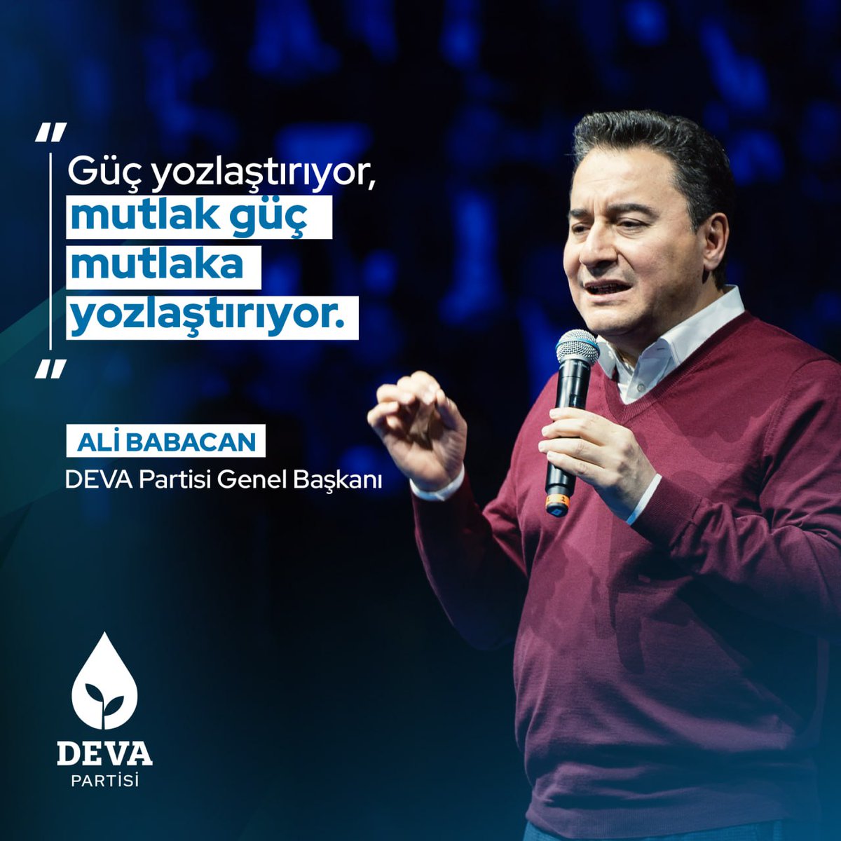 devapartisi's tweet photo. Ali Babacan: "Türkiye’deki sorunların bir kısımı da Sayın Erdoğan’ın gereğinden fazla görev başında olmasının getirdiği sıkıntılardır.

Güç yozlaştırıyor, mutlak güç mutlaka yozlaştırıyor." https://t.co/NLaOpFHgBk