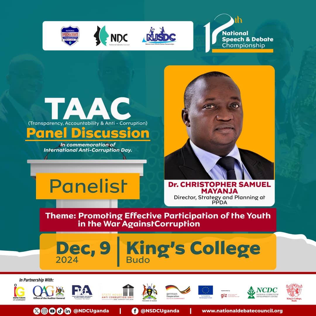 NDCUganda's tweet photo. #HappeningNow: Panelists are spilling the facts on youth vs. corruption. Tune in to learn how accountability can be the new cool—and how corruption shouldn't stand a chance.

Can the youth save us? Only one way to find out.
Watch: https://t.co/ozlIgcy5Ec
#12thNSDC #4thNJSDC https://t.co/uVqBtzBRAT