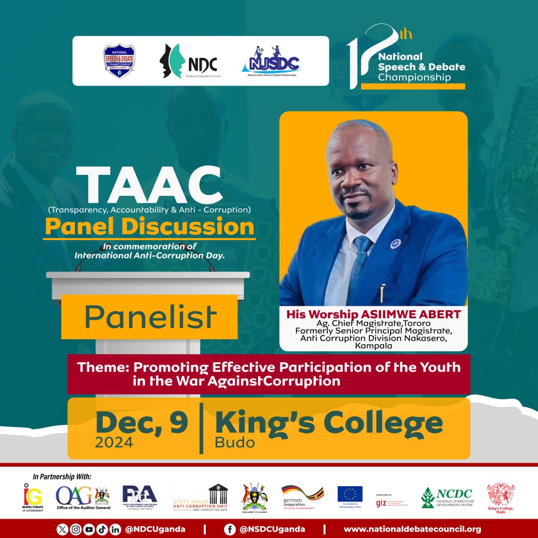 NDCUganda's tweet photo. #HappeningNow: Panelists are spilling the facts on youth vs. corruption. Tune in to learn how accountability can be the new cool—and how corruption shouldn't stand a chance.

Can the youth save us? Only one way to find out.
Watch: https://t.co/ozlIgcy5Ec
#12thNSDC #4thNJSDC https://t.co/uVqBtzBRAT