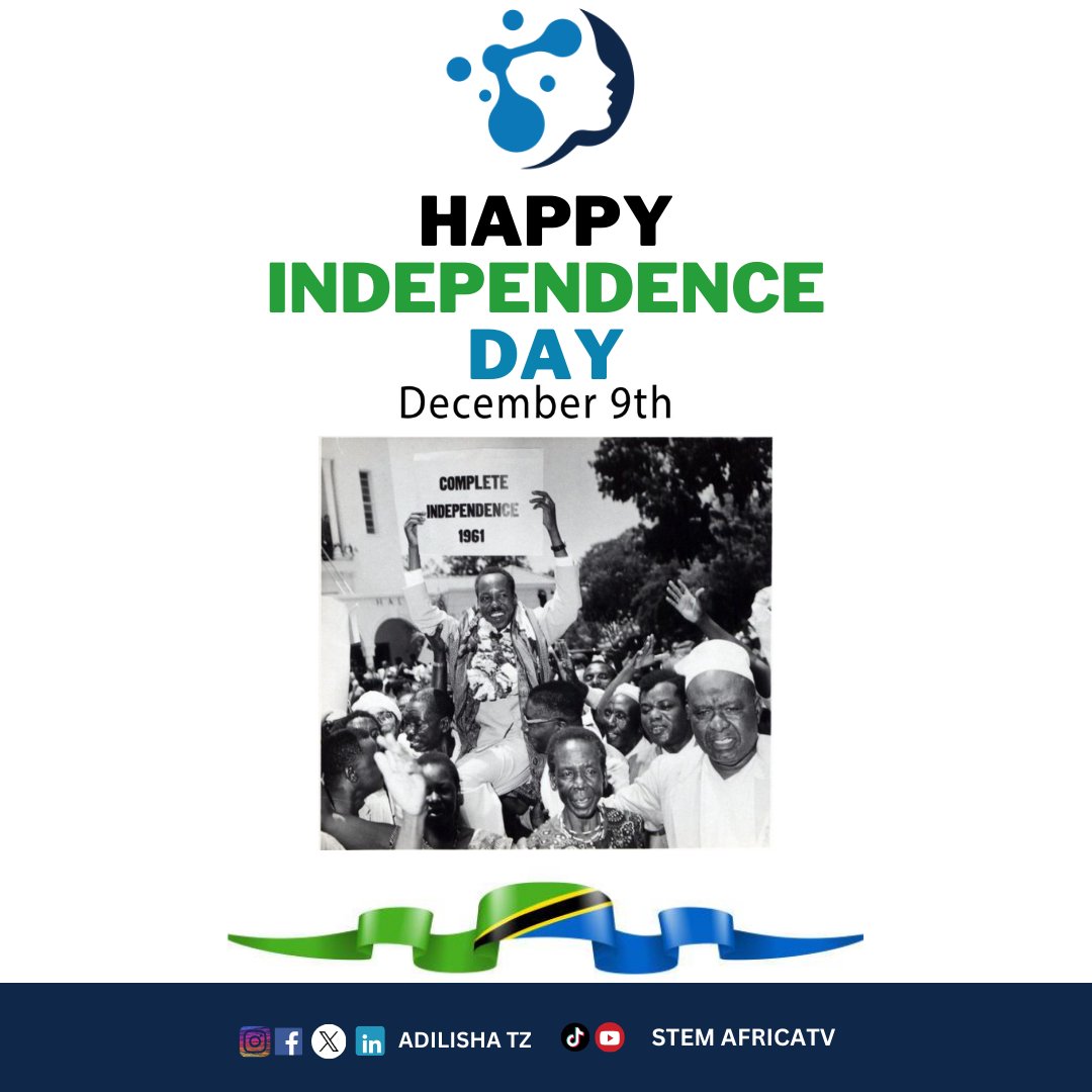 AdilishaTz's tweet photo. Happy Independence Day, 
Today, we celebrate freedom, unity, and the endless possibilities of our nation’s future
#TanzaniaIndependenceDay #ProudlyTanzanian #AdilishaSTEMLab https://t.co/BbKr3nvIMb