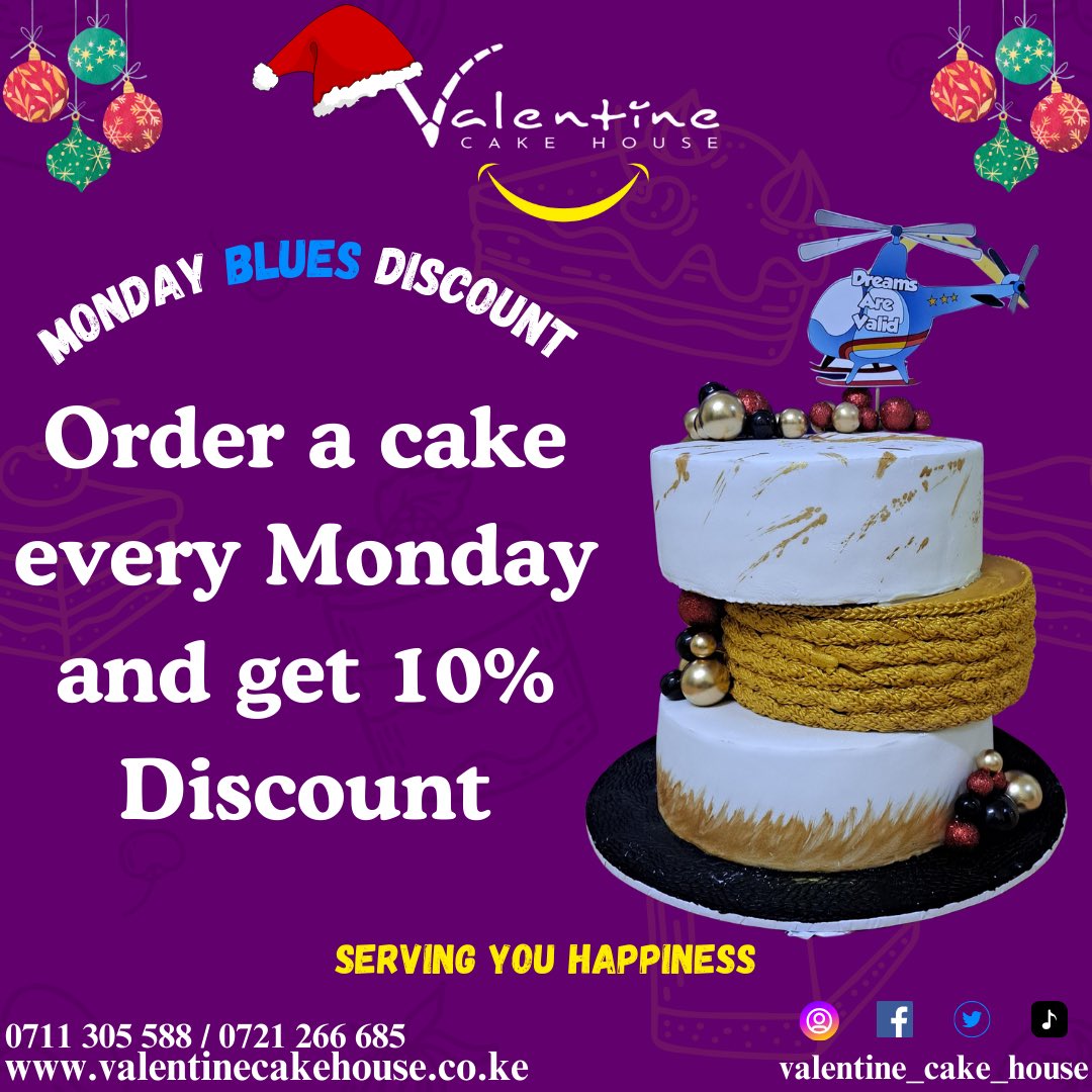 valentinecakes's tweet photo. Monday Blues!!

Life’s too short for dull Mondays—treat yourself to the perfect pick-me-up. 💛 #valentinecakehouse #servingyouhappiness #mondaymood #caketherapy #monday https://t.co/KJ8crpAxGS