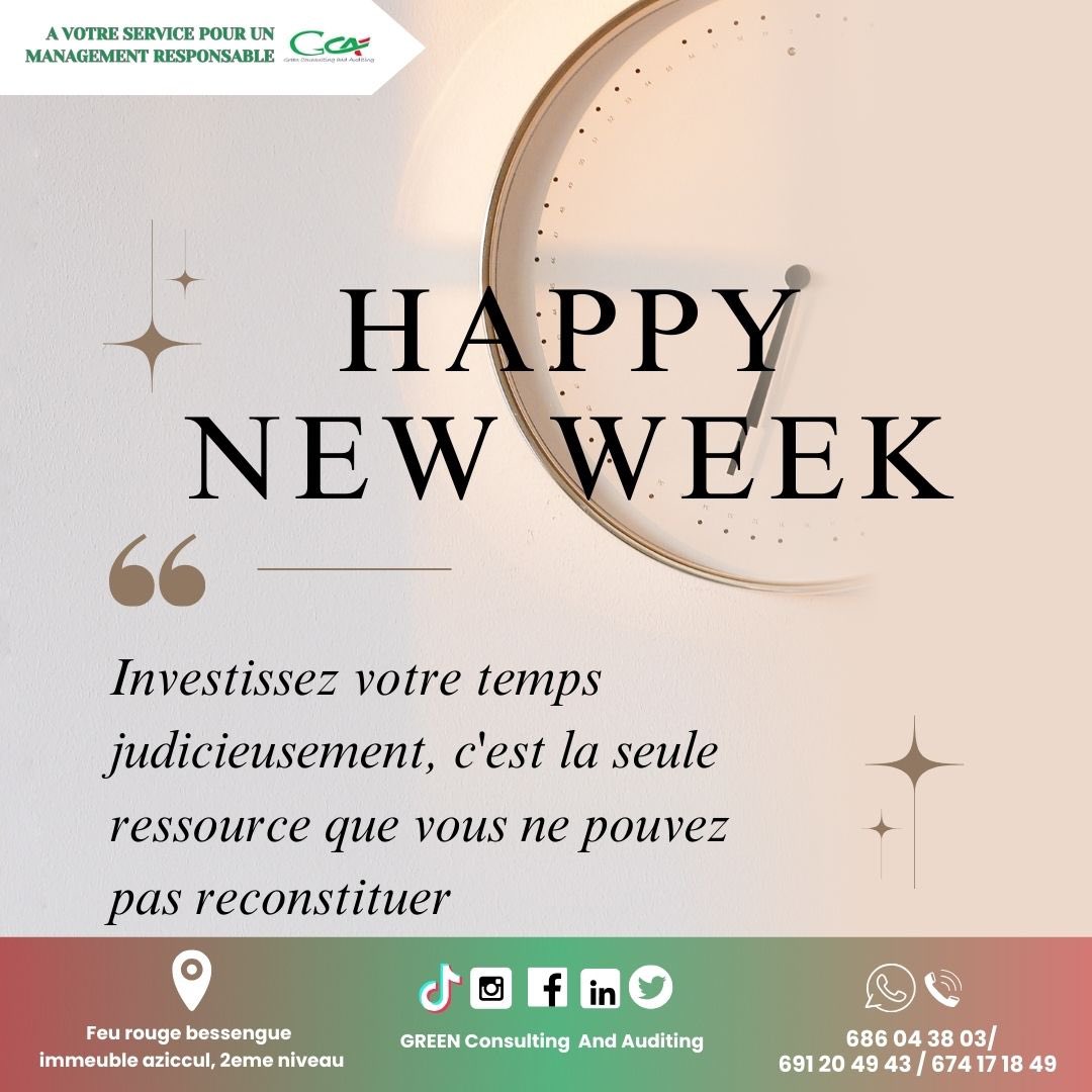 GCAuditing's tweet photo. Prêts à relever de nouveaux défis ?
Nous aussi ! L'équipe Green Consulting and Auditing SARL vous souhaite une semaine dynamique et stimulante. N'hésitez pas à nous contacter pour discuter de vos besoins. https://t.co/x4a7XGL7go