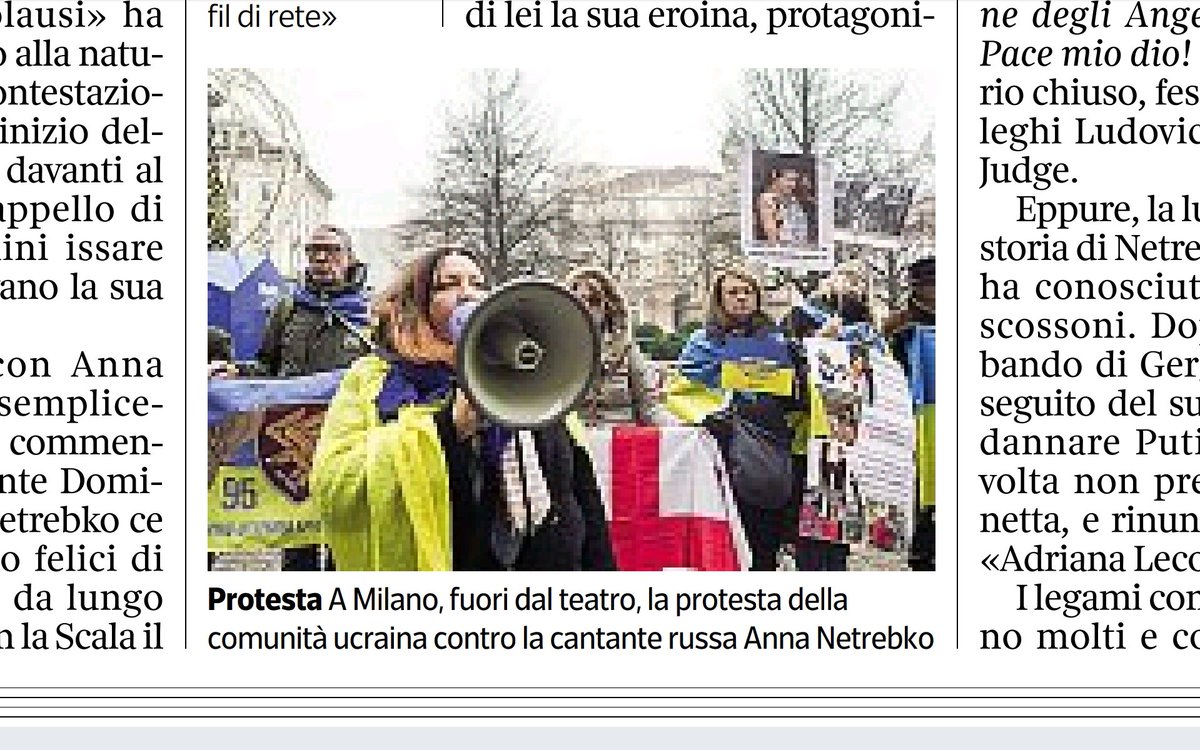 Il Corriere oggi spieka che sono stati alcuni ucraini a contestare la cantante russa alla Scala. 
La domanda sorge spontanea: perché questi ucraini non vanno a contestare i cazzi loro nel loro cazzo di paese ma vengono qui a romperci i coglioni?

#RassegneStampaDalRincoglionitico