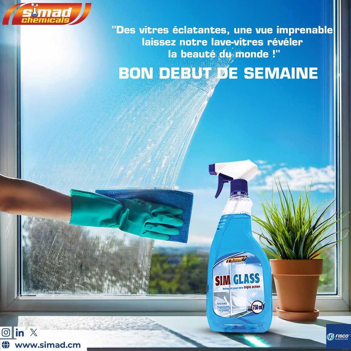 simad_chemicals's tweet photo. Bon début de semaine ☀️🪟
.
.
.
.
#mondaymotivation #FiscoIndustries #lundi #nettoyeurdevitres #december #cameroon https://t.co/HJJXeIfomB
