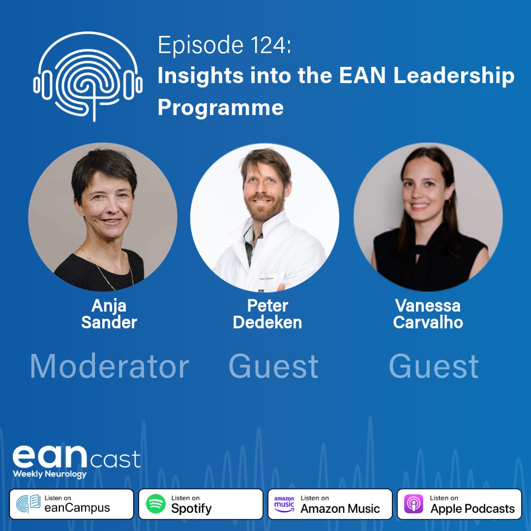 EANeurology's tweet photo. This week on episode 124 of #eanCast, we´re excited to highlight the EAN Leadership Programme!
Interested in applying? Learn more about the programme here: https://t.co/mpxoOKFoNv
🎧Listen anywhere you get your podcasts!
#EANeurology #Neurology #WeeklyNeurology #Podcast https://t.co/grkCAHP5H9