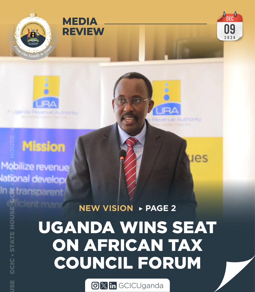 Joellah Anshemeza (@joellah_kagina) on Twitter photo Uganda has been elected to the ATAF Council at a gathering hosted by Rwanda Revenue Authority. <a href="/URAuganda/">Uganda Revenue Authority</a> Commissioner General John Musinguzi hailed it as a milestone, showcasing Uganda's commitment to tax administration and regional cooperation. #GCICMediaReview #OpenGovUg Uganda has been elected to the ATAF Council at a gathering hosted by Rwanda Revenue Authority. <a href="/URAuganda/">Uganda Revenue Authority</a> Commissioner General John Musinguzi hailed it as a milestone, showcasing Uganda's commitment to tax administration and regional cooperation. #GCICMediaReview #OpenGovUg