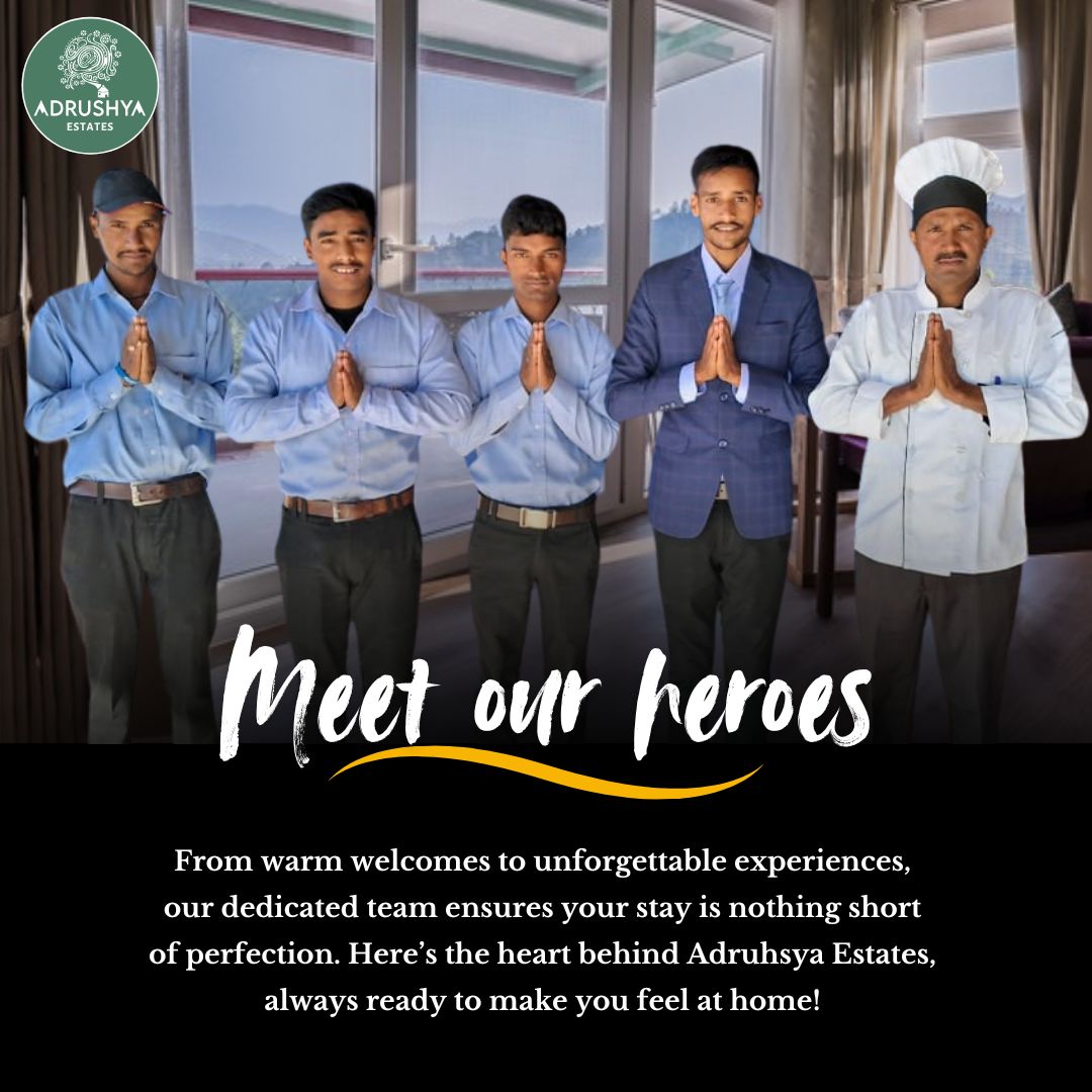 AdrushyaEstates's tweet photo. A heartfelt 'namaste' from the #team that turns #hospitality into an art form. Meet the faces that bring warmth, care, and excellence to #AdrushyaEstates. 🏡✨ 

📞 Call for reservations: +91 9045102343, +91 8130597158

✨ Let nature be your host, and serenity your companion. https://t.co/Xajo9Trz4z