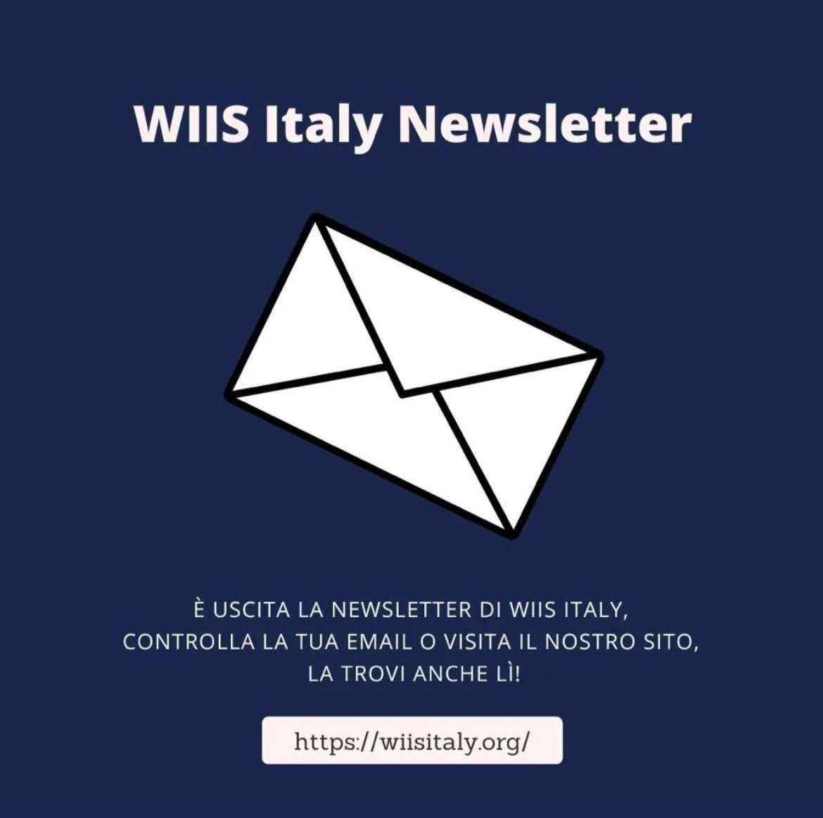 📨 È uscita la #Newsletter di #WIISItaly! 😍
Al suo interno troverai tutti gli aggiornamenti sui nostri ultimi eventi e partecipazioni, come la #WPSWeek a #NewYork, le attività dedicate alle nostre #associate e #mentee, insieme a tanti suggerimenti di ascolto e di lettura 🎧📖