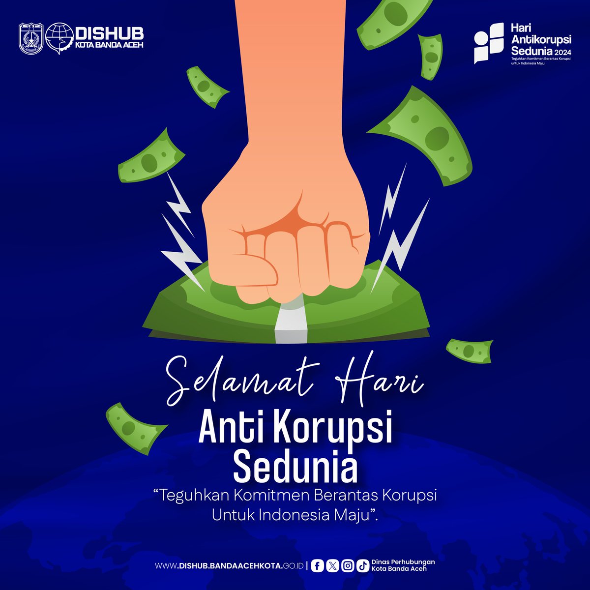 dishub_bna's tweet photo. Selamat memperingati Hari Anti Korupsi Sedunia, 9 Desember 2024.

Mari membangun dunia bebas korupsi untuk menciptakan masa depan masa depan yang penuh harapan.

“Teguhkan Komitmen Berantas Korupsi Untuk Indonesia Maju”.

#DishubBNA
#HariAntiKorupsiSedunia
#HAKORDIA2024 https://t.co/vVSNwUiwEn
