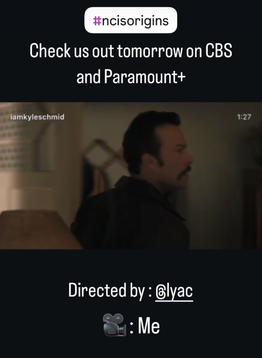 Watch out for ep9 of NCIS: Origins - director Loren Yaconelli &amp; DP Kurt Jones both NCISHI alum. Loren did 2eps (1.09 &amp; 2.17) while Kurt was the main DP who worked all 3 seasons as well as directing one episode (2.19).