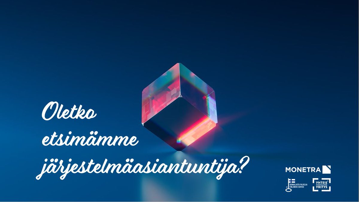 Henkilöstöhallinnossamme on nyt useita järjestelmäaasiantuntijatehtäviä avoinna. Oletko Personec-, M2- tai Nepton-taitaja? Tule meille! 
#monetraoulu
#henkilöstöhallinto
#järjestelmäasiantuntija

monetra.fi/meille-toihin/