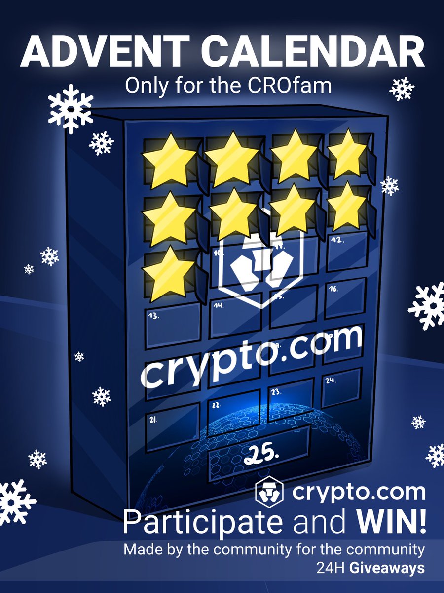 FranciswongCro's tweet photo. ADVENT CALENDAR 24h🎄
#Giveaway  
Only for the #CROfam   
9/25  

Host: @franciswongcro
🏆Prize: 100 $CRO 

1️⃣ Like+RT
2️⃣ Tag 1 (multiple entries)
3️⃣ Follow @FranciswongCro 

ℹ️ x1 everyday - Stay tuned for the next one. FOR FUN🚀 Every prize is set by a daily host 💯

#cryptocom #FFTB @cryptocom