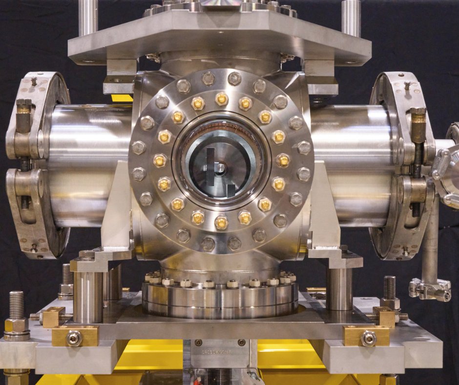 CERN's tweet photo. Here we see the new version of the Super Proton Synchrotron (SPS) scraper, a protection system that uses two movable graphite blades to scrape the halo of the proton beam – particles hovering outside the beam – before its injection into the Large Hadron Collider (LHC).

The high-luminosity upgrade of the LHC will result in brighter beams and thus will require improved injection protection systems. #HiLumiLHC

Find out more about CERN’s particle accelerators:
https://t.co/lEqlGqbgmz