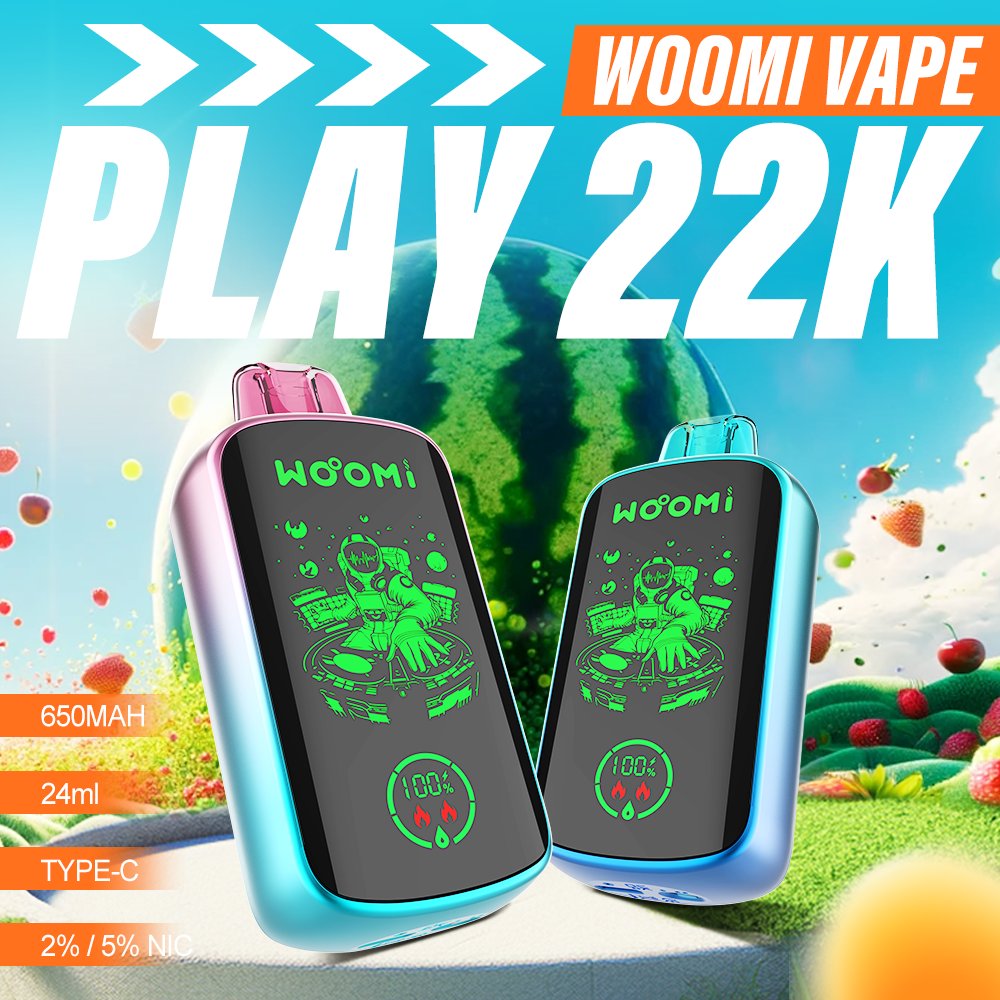 Level Up Your Vaping Game with Woomi Play 22K!  Experience the  ultimate in style, performance, and convenience. #WoomiPlay22K is here to  redefine disposable vaping! #VapingLife #VapeGoals #DisposableVape  #VapeCommunity #VapeStyle #vapeflavors #